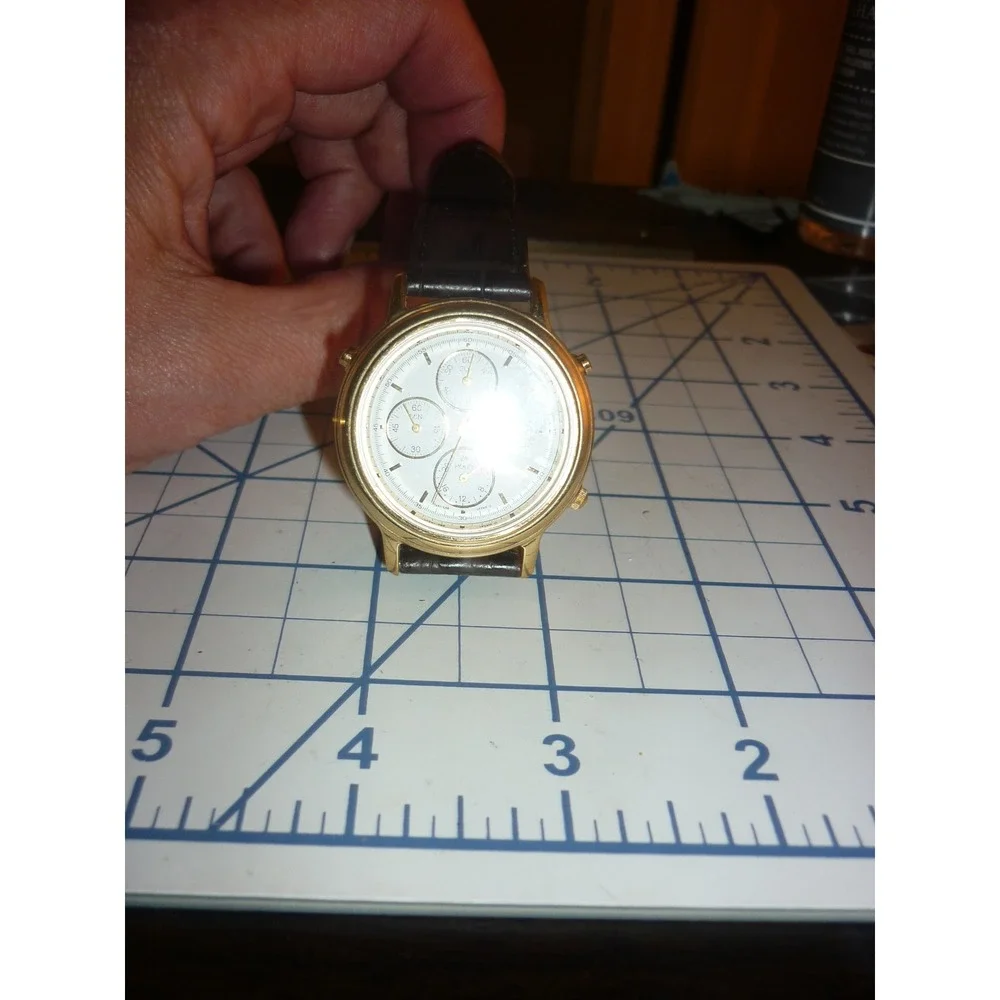 RARE Vintage Casio MQB-100 Chronograph Watch 1323 Japan Gold‎ Tone Clean - FS